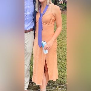 Hello Molly orange midi dress size M